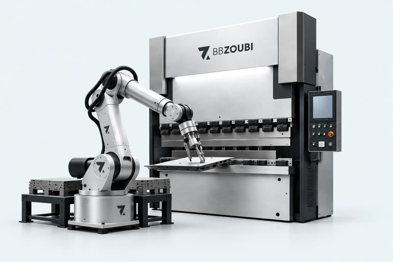 Robotic press brake and precision manufacturing cell