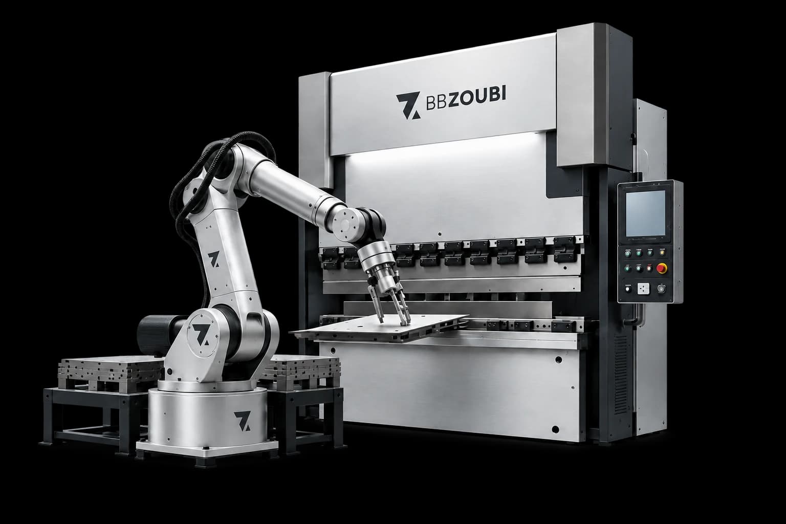 Robotic press brake and precision manufacturing cell