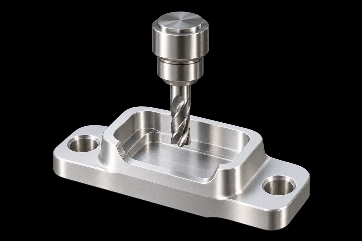 Machined component and cutter illustrating manufacturing access