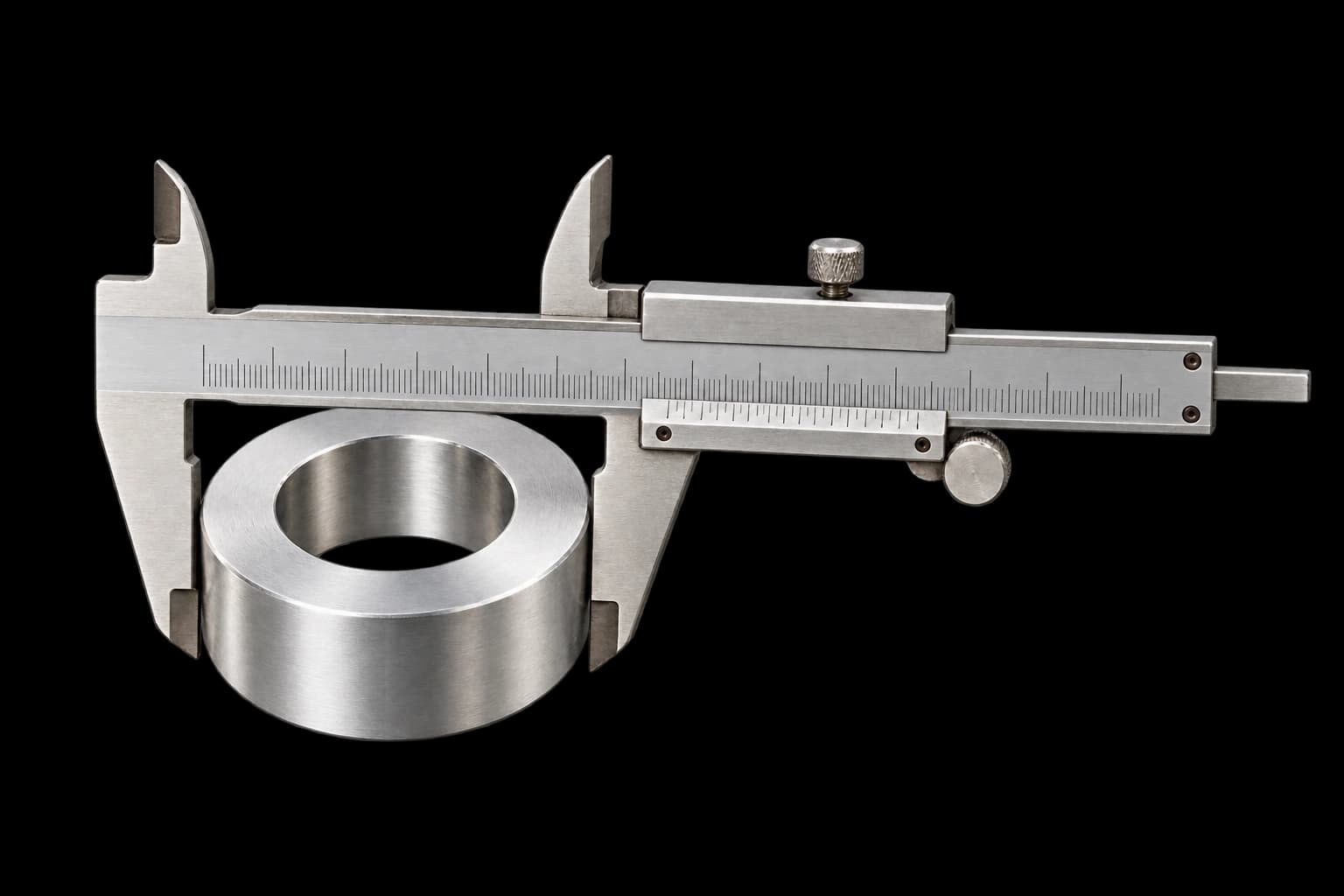 Caliper measuring a physical component for inspection review