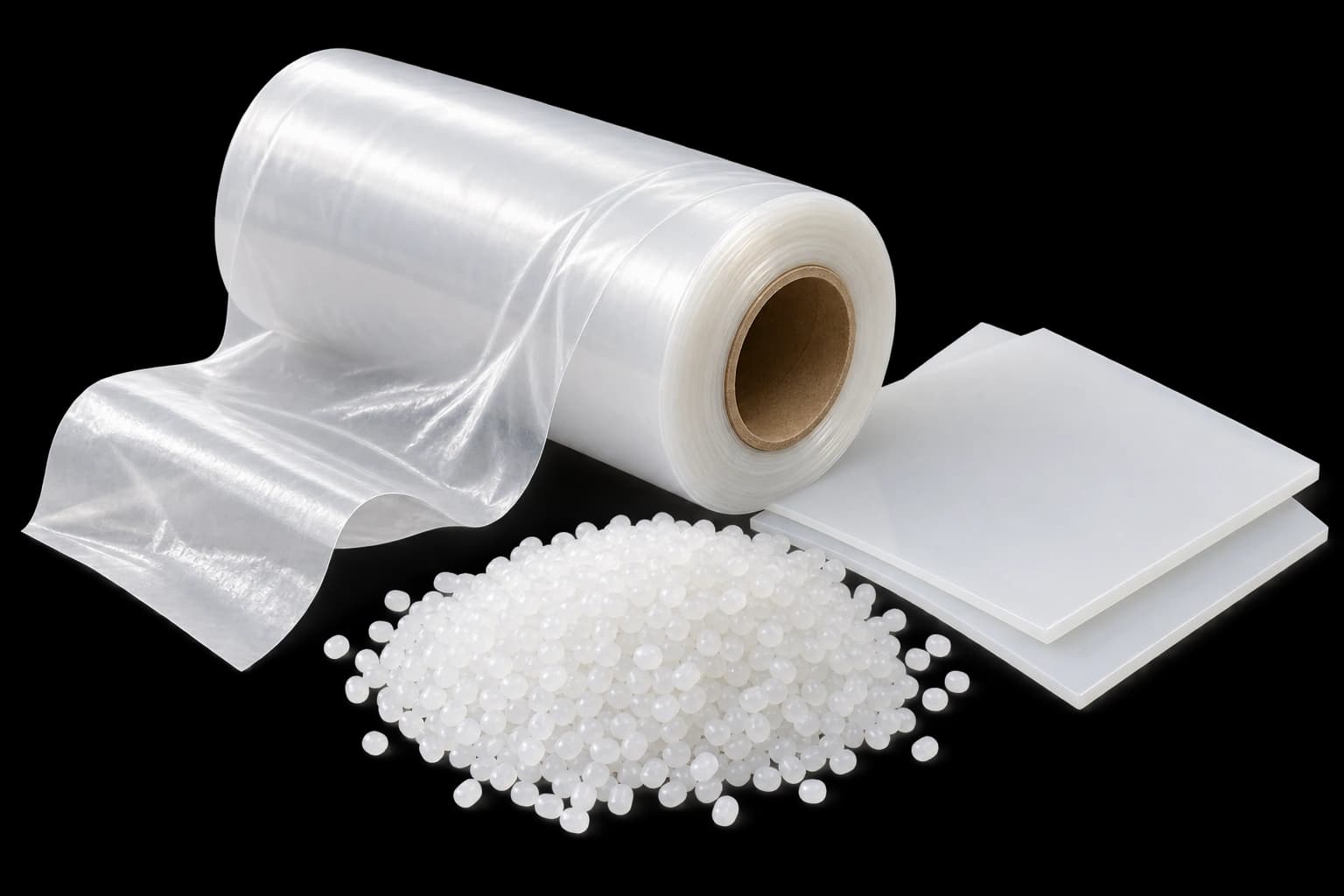Polyethylene granules and material samples